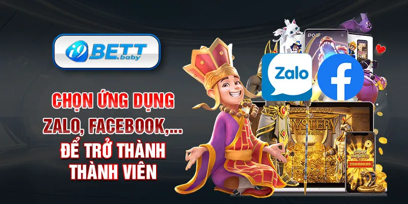 Chọn ứng dụng Zalo, facebook,... để trở thành thành viên